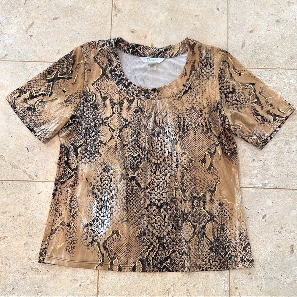 TanJay Petites snake print Women’s Top size PS